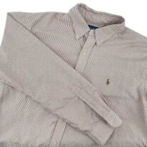 Ralph Lauren Custom Fit Striped Button Down Shirt Long‎ Sleeve XL